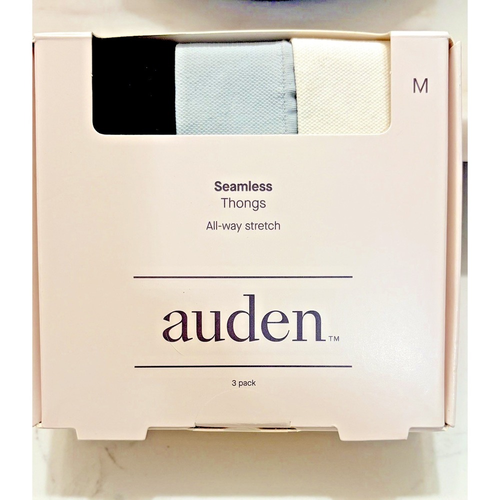 Auden Seamless Thong Panties - Multicolor Nylon/Spandex - 3 Pack - Sz M (8/10)